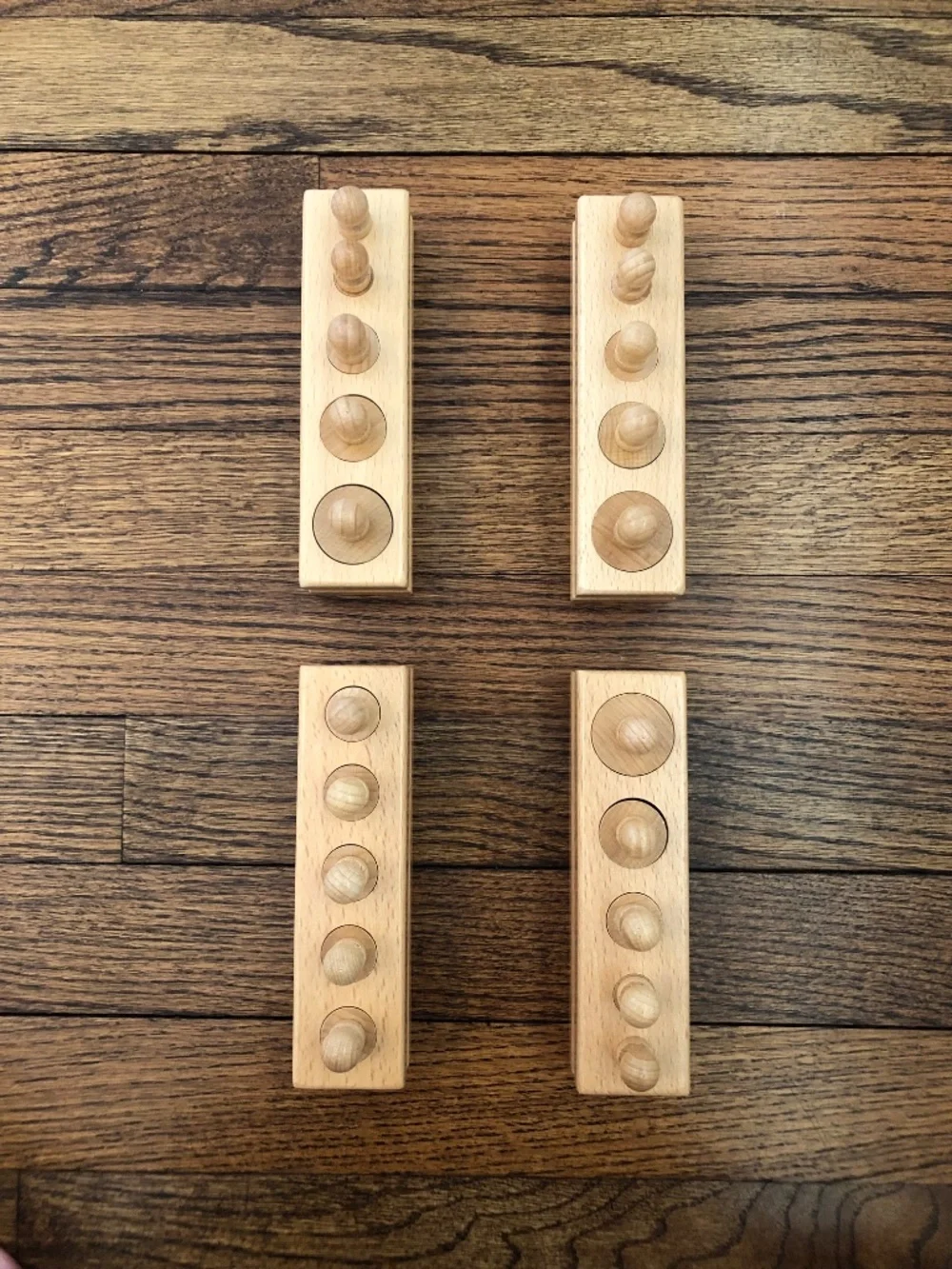 Montessori Knobbed Cylinder Blocks 4-piece Set by CANMOM